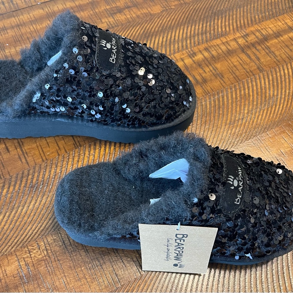 BearPaw Glittery Black Shoes